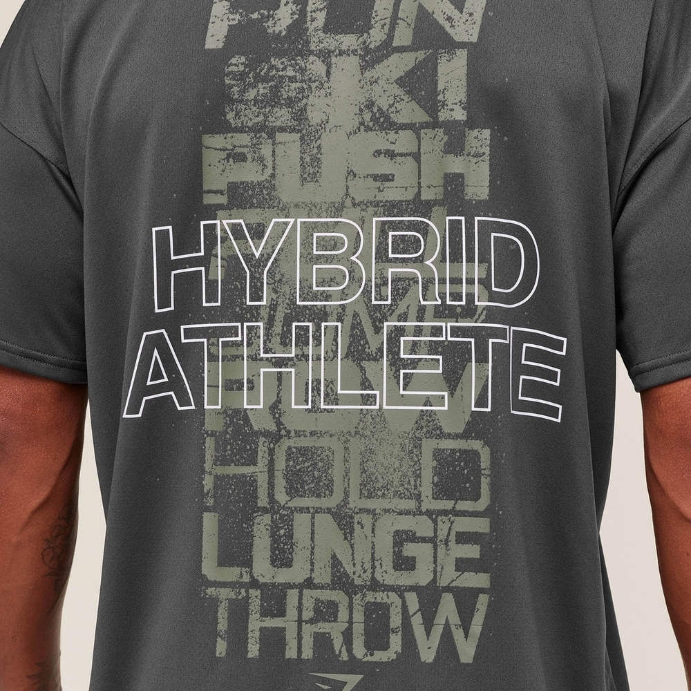 Gymshark Hybrid Athlete T-Shirt Grey Oversized Men’s L NEW